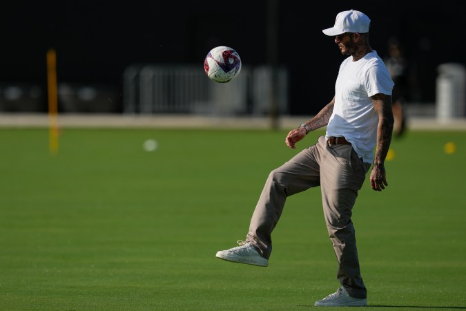 David Beckham en un entrenamiento con el Inter Miami.