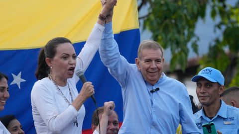 La líder opositora de Venezuela, María Corina Machado, y el pesidente electo de Venezuela, Edmundo González Urrutia, en una foto de archivo.