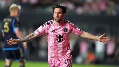 Messi celebra su gol ante Philadelphia Union.