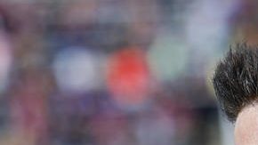 El delantero del Barcelona Robert Lewandowski celebra su gol contra el Girona.