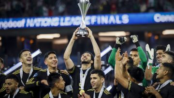 México celebra la Concacaf Nations League.