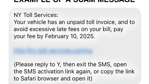 MTA indicó que E-ZPass New York nunca pedirá la fecha de nacimiento, el número de Seguro Social u otra información de identificación personal de un cliente.