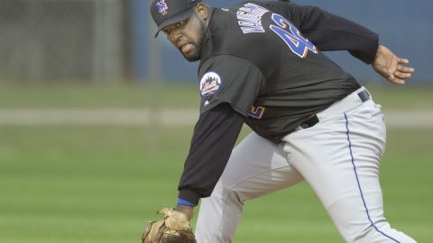 Mo Vaughn con New York Mets.