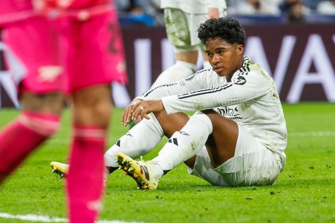 Endrick se lamenta del fallo ante Getafe.