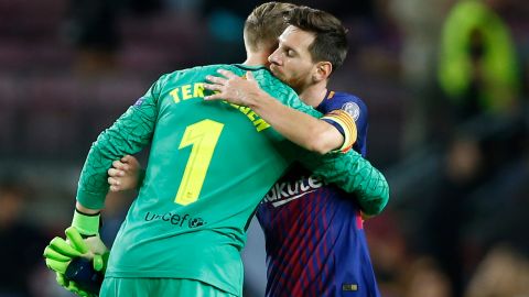 Ter Stegen y Messi en su etapa en el FC Barcelona.