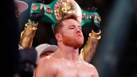 Canelo Álvarez tras vencer a Caleb Plant.