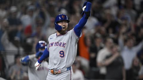 Brandon Nimmo durante un encuentro ante Nationals.