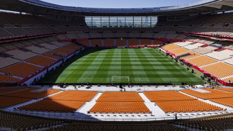 Vista del estadio de la Cartuja de Sevilla, escenario de la final de la Copa del Rey entre FC Barcelona y Real Madrid, el próximo sábado.