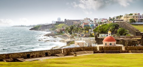 Panorama,Of,La,Perla,Slum,In,Old,San,Juan,,Puerto