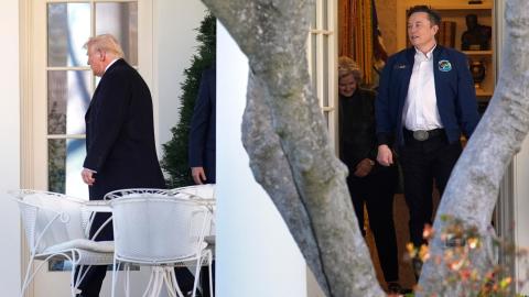 Fotografía de archivo fechada el 21 de marzo de 2025 que muestra al presidente de Estados Unidos, Donald Trump (i) y el director ejecutivo de Tesla y asesor principal del presidente de los Estados Unidos, Elon Musk (d), saliendo de la Oficina Oval de la Casa Blanca en Washington (EE.UU.).