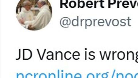 Fotografía de la cuenta en la red social X @drprevost del cardenal Robert Francis Prevost que muestra una imagen del vicepresidente de Estados Unidos, JD Vance.