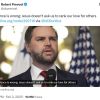 Fotografía de la cuenta en la red social X @drprevost del cardenal Robert Francis Prevost que muestra una imagen del vicepresidente de Estados Unidos, JD Vance.