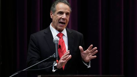 Former New York Gov. Andrew Cuomo speaks during the New York City Mayoral Candidates Forum at Medgar Evers College Wednesday, April 23, 2025, in New York.