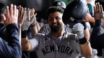 Jasson Domínguez logró tres jonrones en el triunfo ante Oakland.