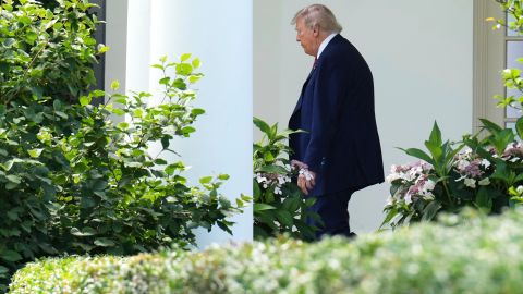 Donald Trump por los alrededores de la Casa Blanca