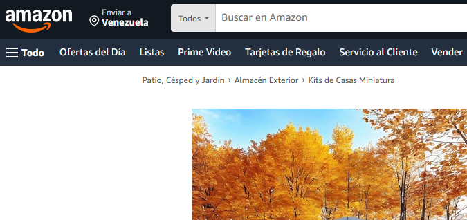 La mini casa disponible en la página web de Amazon por $9,960. Foto: Captura página web de Amazon.