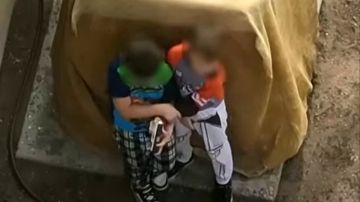 Las imágenes fueron captadas por el dron de la policía.