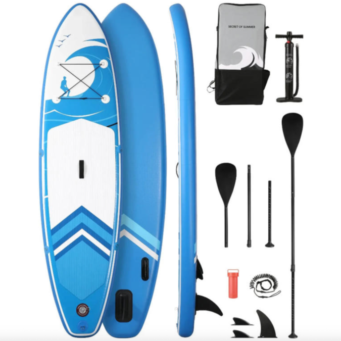 Esta tabla de paddleboard se puede inflar y desinflar en cuestión de minutos.