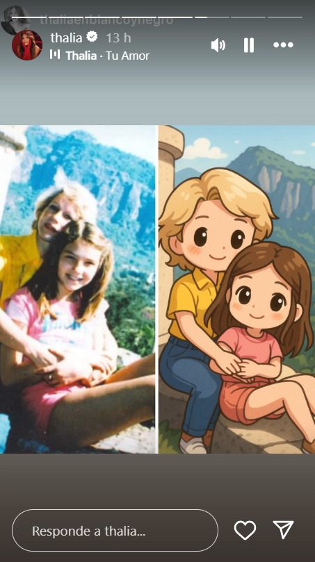 Thalía compartió emotiva foto al lado de su madre. | Instagram: @thalia.