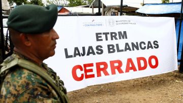 Fotografía que muestra un cartel del Ministerio de Seguridad Pública este miércoles, en Lajas Blancas (Panamá).