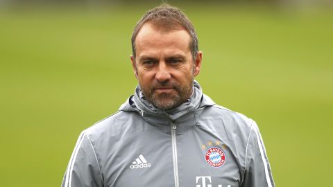 Hansi Flick durante un entrenamiento con el Bayern Múnich.