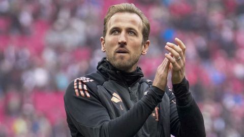 Harry Kane durante el juego entre el RB Leipzig y el FC Bayern Múnich.