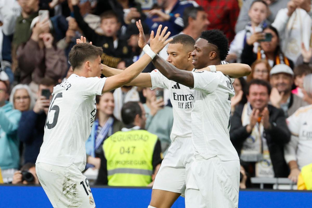 Real Madrid sufre pero vence al Celta con golazo de Arda Güler y doblete de Mbappé