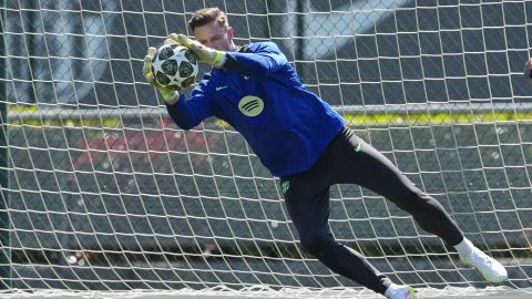 El portero del FC Barcelona Marc-André ter Stegen durante un entrenamiento.