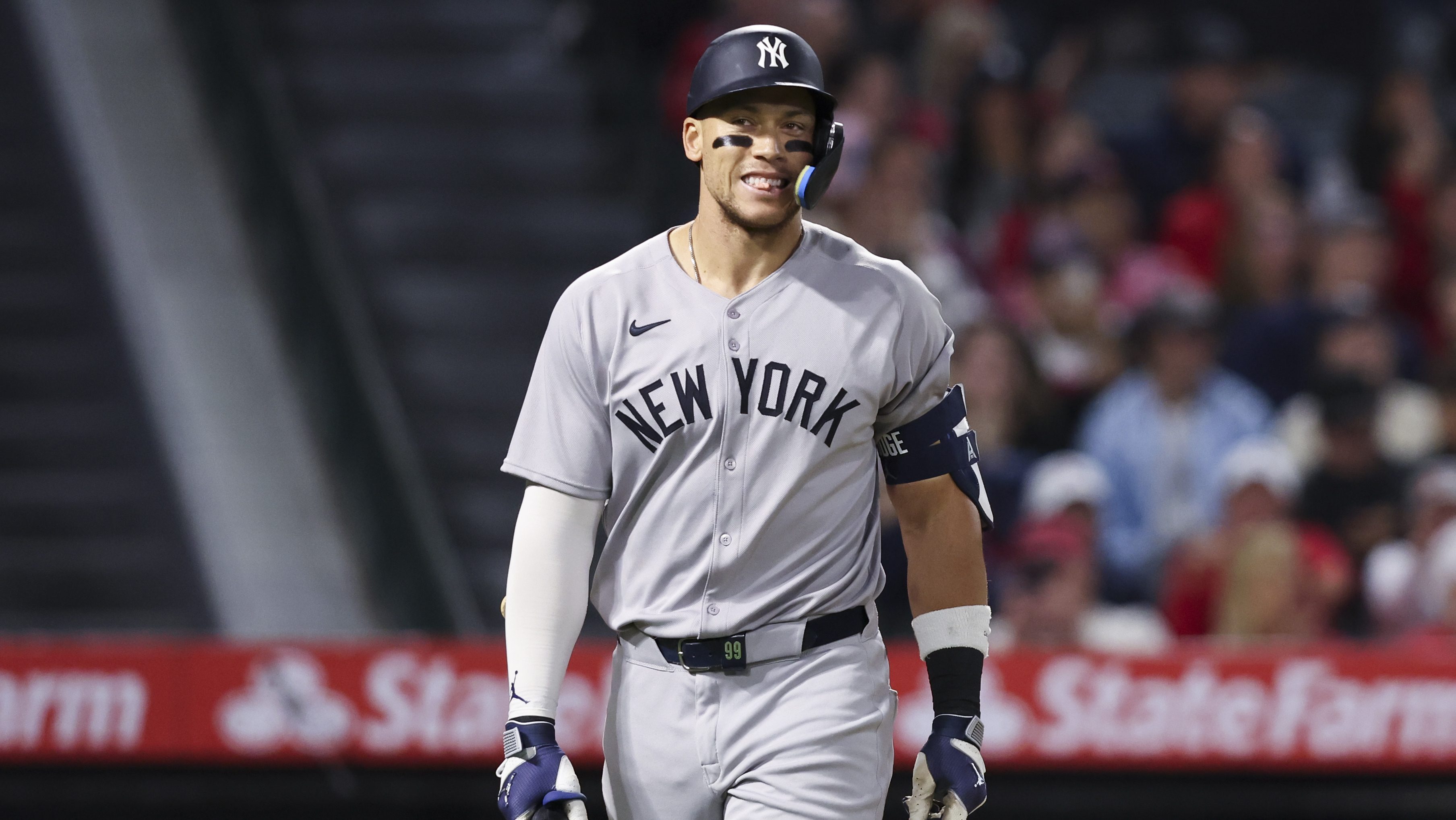Aaron Judge durante un encuentro ante Los Angeles Angels.