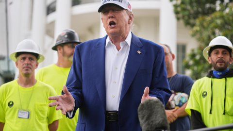 Trump durante su intervención en la Casa Blanca este miércoles.