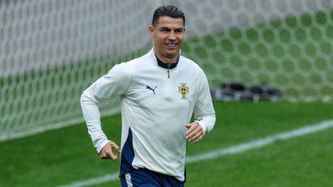 Cristiano Ronaldo durante un entrenamiento con Portugal.