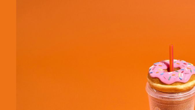 Vaso acrílico con dona.