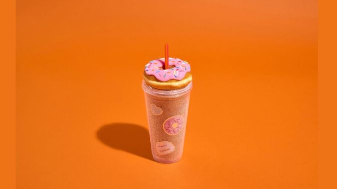 Vaso acrílico con dona.