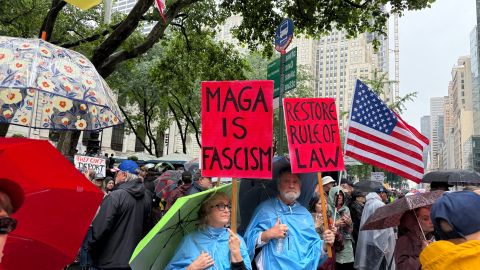 Protesta contra Trump y ICE en Manhattan, 14 de junio 2025.