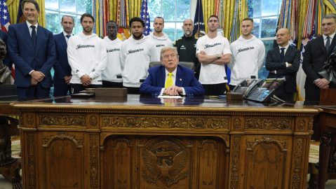 Jugadores de la Juventus en la Casa Blanca con Donald Trump.