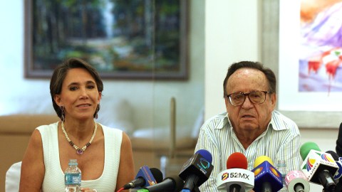 Roberto Gómez Bolaños y Florinda Meza en 2007.