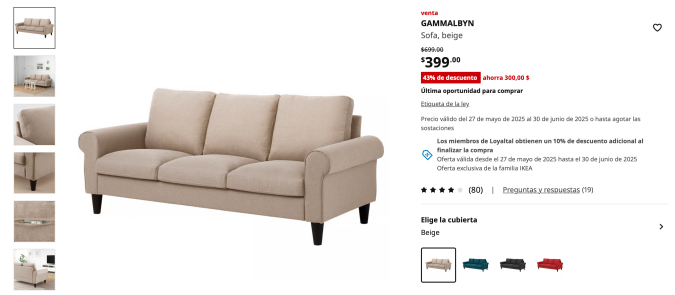 Este sofá de IKEA ha recibido decenas de reseñas positivas.