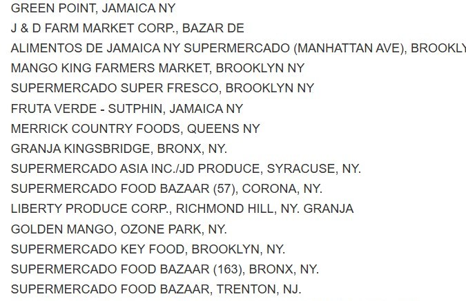 El pescado fue distribuido en 74 establecimientos de Nueva York y Nueva Jersey, según la lista publicada por la FDA.