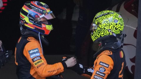 Oscar Piastri y Lando Norris celebran tras finalizar el GP de Austria.