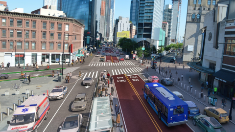 La propuesta del Departamento de Transporta mejoraría el desplazamiento de los buses en la Avenida Flatbush.