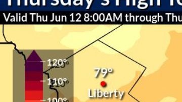 Pronóstico de clima en el área triestatal 12 de junio 2025.