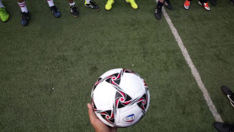 El hecho ocurrió a la mitad del primer tiempo y obligó al principal a detener por minutos las acciones en el campo.