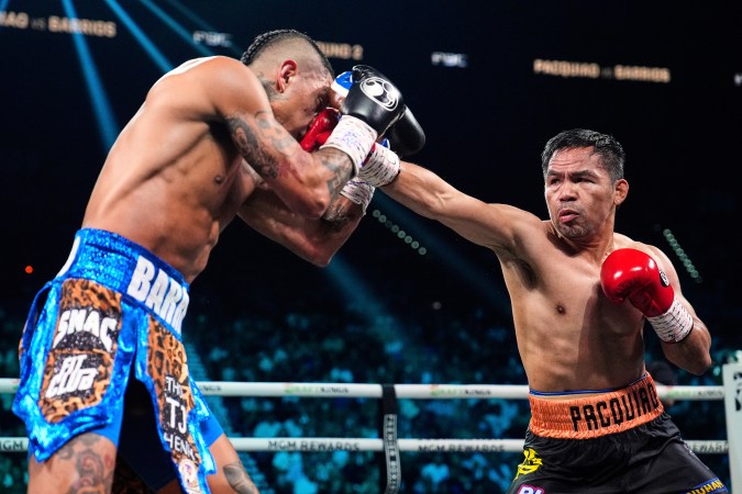 Manny Pacquiao en su última pelea contra Mario Barrios.