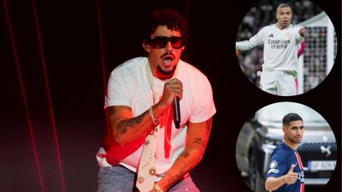 Kylian Mbappé y Hakimi asisten a concierto de Bad Bunny en Puerto Rico.