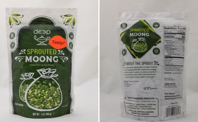 Los geminados venían en envases "Deep Sprouted" de 16 onzas.