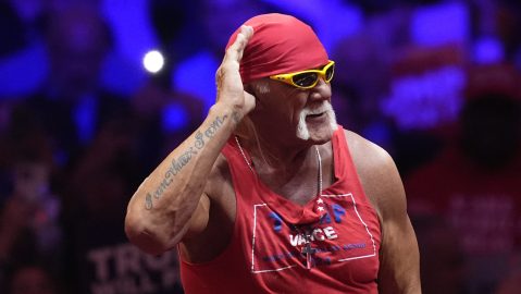 Hulk Hogan durante un mitin político de Donald Trump.