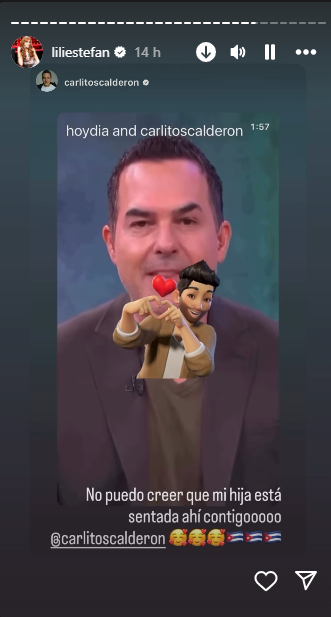 Lili Estefan agradece mensaje de Carlos Calderón.