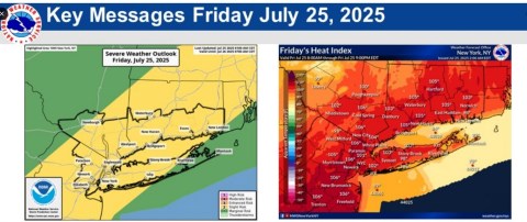 Calor y tormenta este viernes en Nueva York.