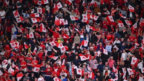 Hinchas del Manchester United durante la final de la Europa League.