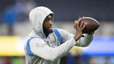 Mike Williams durante un entrenamiento con los Los Angeles Chargers.